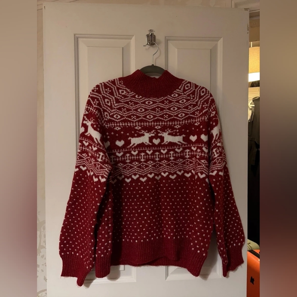 F&F red fairisle Christmas jumper